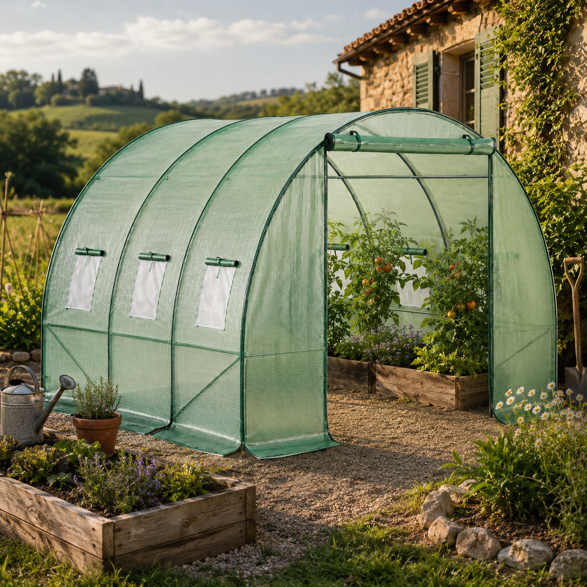 Serre Tunnel de Jardin 3x3 m Renforcée