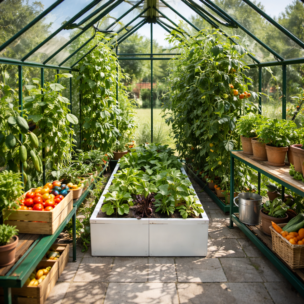 Serre de jardin aluminium 9,9 m² structure verte polycarbonate 4mm SerraBloom